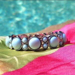 CLOUDY SKIES BLUE LARIMAR & SILVER BRACELET